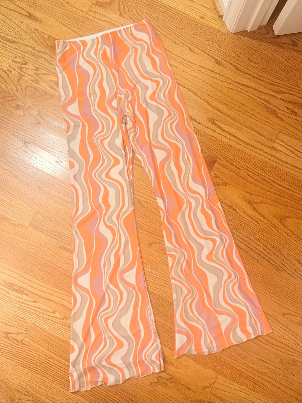 Show Me Your MuMu Kids Orange Pink Swirl Flare Leggings